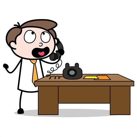 Asset Of Young Businessman Cartoon Character Calling People At Home