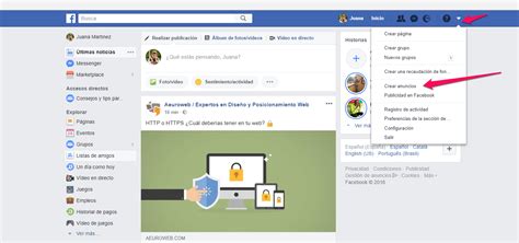 Cómo crear una cuenta de Publicidad en Facebook aeuroweb