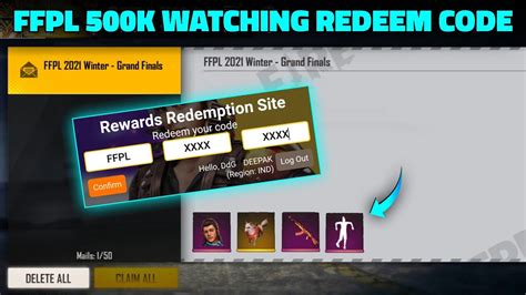 FREE FIRE REDEEM CODE TODAY FFPL 500K LIVE WATCHING REDEEM CODE IN