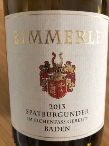 Bimmerle Sp Tburgunder Im Eichenfass Gereift Vivino