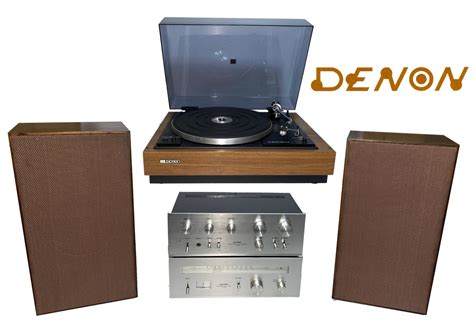 Complete Vintage Denon Siver Face Hi Fi System Sl 55 Belt Drive