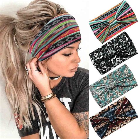 Aceorna Boho Headbands Wide Bandeau Hair Band Knot Turban Head Band