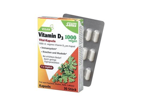 Salus Vitamin D3 1000 Vegan Vital Kapseln Jetzt Kaufen