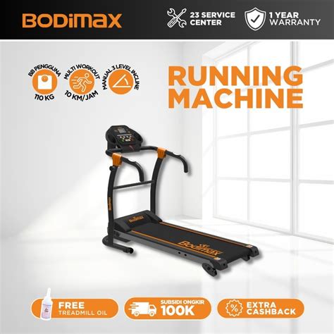 Jual Bodimax New Running Machine Treadmill Alat Olahraga Fitness