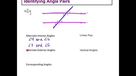 Angle Pairs In Geometry