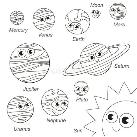 Sistema Solar Lindo Del Planeta De Sistem, La Colección De Plantilla ...