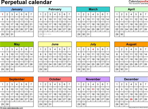 Year At A Glance Printable Calendar