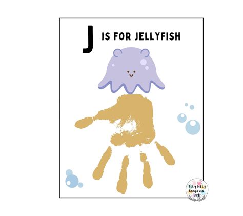 Letter J Handprint Art Craft Printable Template J Is For Jellyfish