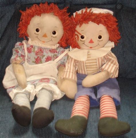 Rare Silsby Georgene Raggedy Ann And Andy Dolls Raggedy Ann Blue Striped Legs Raggedy Ann And