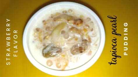 Tapioca Pearls Pudding Sago Vermicelli With Strawberry Corn Flakes