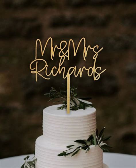 Wedding Cake Topper Personalised Wooden Mr And Mrs Decoration Custom