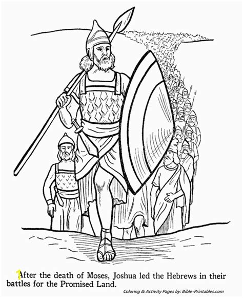 Joshua Crossing The Jordan River Coloring Page Divyajanan