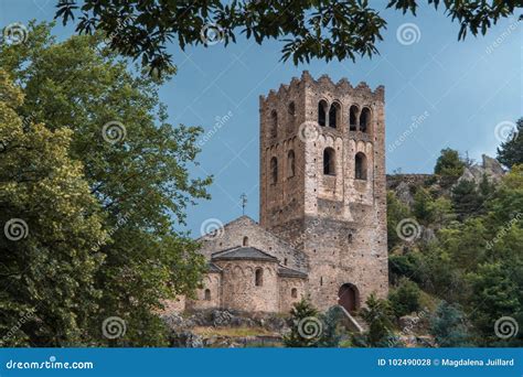 Romanesque Abbey Of Saint Martin Du Canigou Stock Photo Image Of