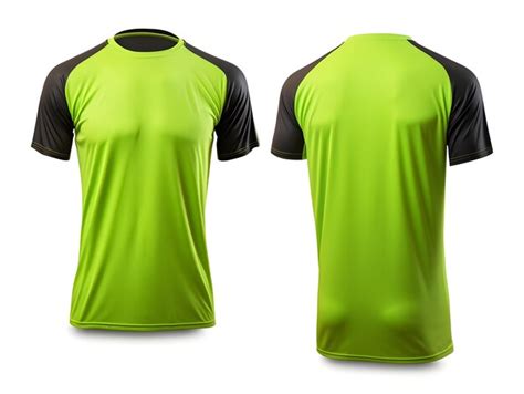 Premium Photo Lime Green T Shirt With Black Sleeve Front And Back