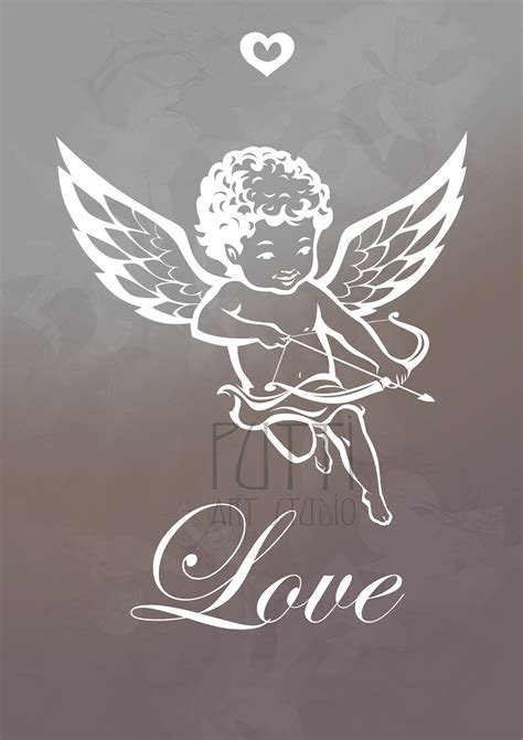 Cupid Svg Putti Angel Clipart One Line Drawing Etsy