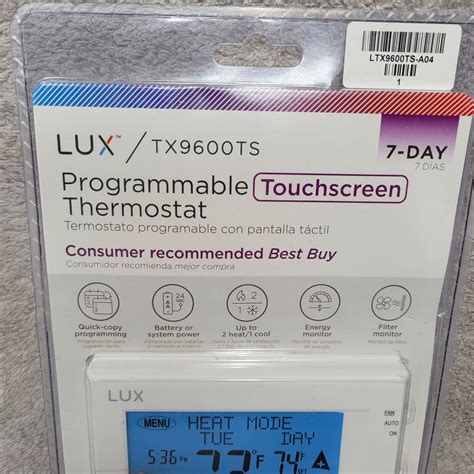 Lux Touchscreen Programmable Thermostat White Tx Ts Sealed