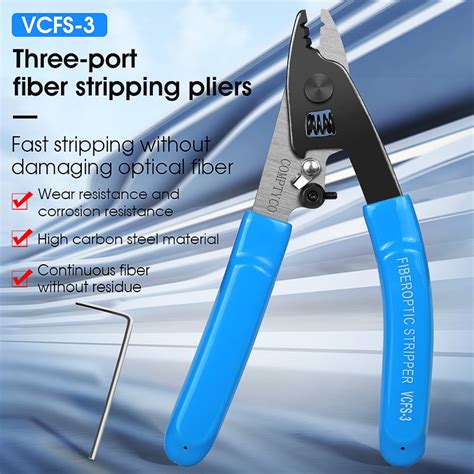 VCFS 3 Three Port Fiber Optical Stripper Pliers Wire Strippers FTTH