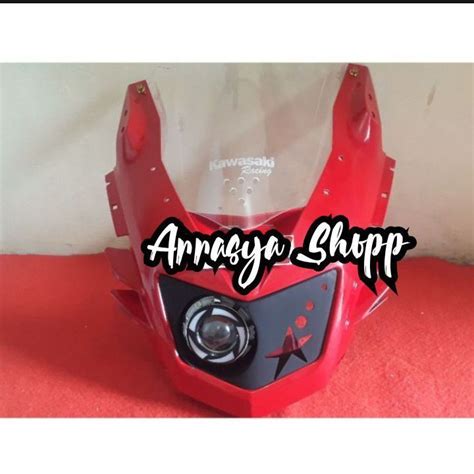 Set Barong Lampu Depan Ninja Rr New Merah Plus Projie Visor Lazada