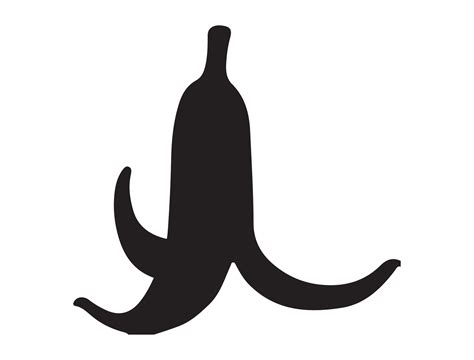 Banana peel silhouette on white background 46106987 Vector Art at Vecteezy