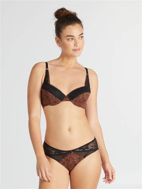 Soutien gorge paddé avec imprimé Envie de Lingerie Marron Kiabi