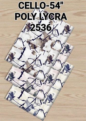 Cello Printed Poly Lycra Shirting Fabric Print Digital Print