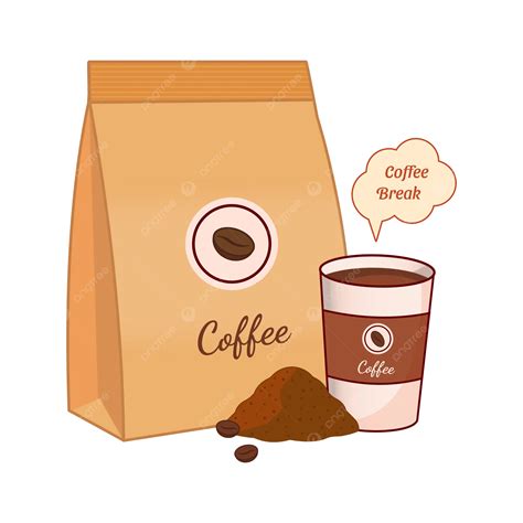 Coffee Break With Takeaway Vector Illustration Coffee Break Takeaway