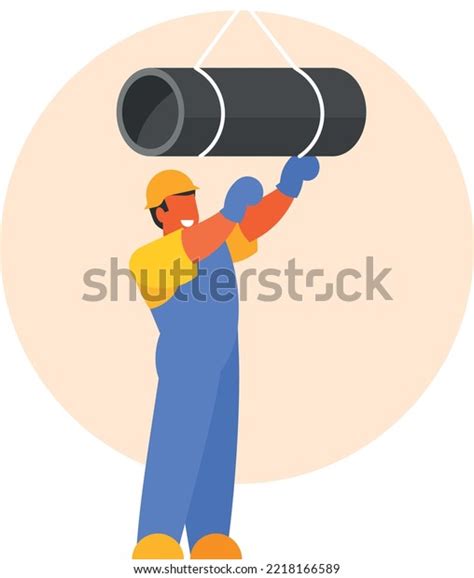 Vector Graphics Construction Worker Isolated On Stock Vector Royalty