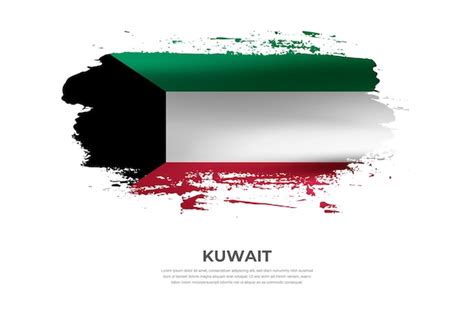 Premium Vector Artistic Cloth Folded Brush Flag Of Kuwait With Paint