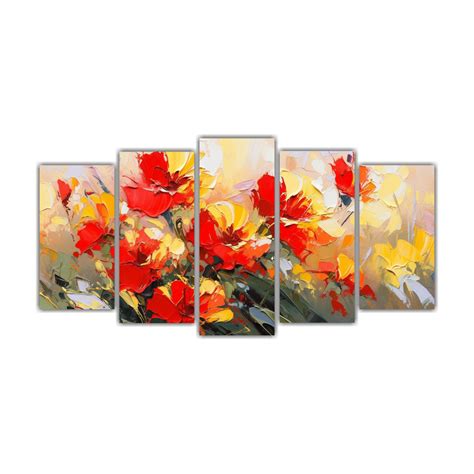 Cuadro Floral De Girasoles Y Rosas En Lienzo DecoCuadros