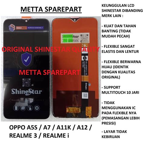 Original Shinestar Quality Lcd Touchscreen Oppo A5s A7 A11k A12