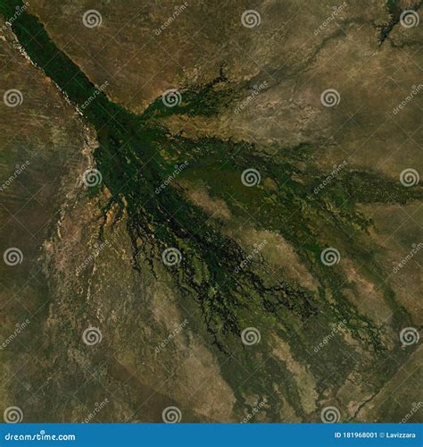 High Resolution Satellite Image Of Okavango Delta In Botswana ...