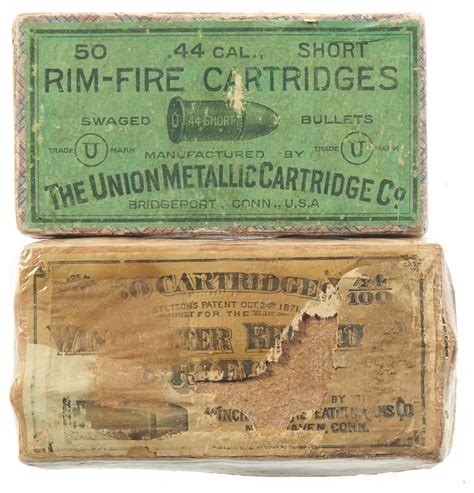 Two Boxes Of 44 Rimfire Cartridges By U M C And Winchester Rock Island Auction