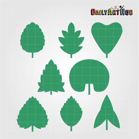 Leaf Shapes Clip Art Set – Daily Art Hub // Graphics, Alphabets & SVG