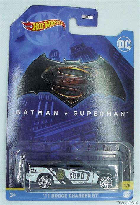 Hot Wheels Batman Vs Superman 2011 Dodge Charger RT DC Comics Blue Comic Collectibles