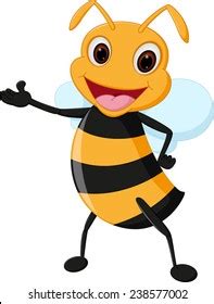 Happy Bee Cartoon Presenting Stock Vector (Royalty Free) 238577002 | Shutterstock