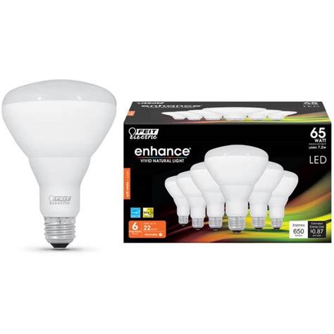 Feit Electric 6 Pack 72 Watt Soft White Dimmable Enhance Br30 Led Light Bulbs Br30dm927ca6