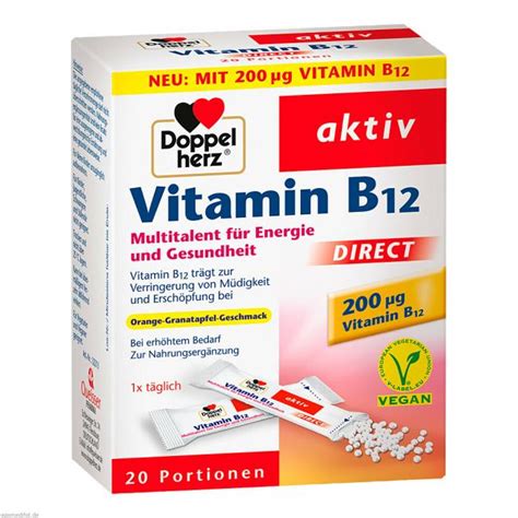 DOPPELHERZ Vitamin B12 DIRECT Pellets 20 St Preisvergleich PZN