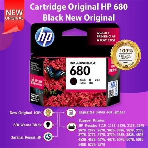 Jual Tinta Cartridge HP 680 678 704 703 802 803 46 Original Black Color