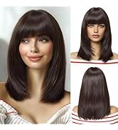 OUFEI Inches Ombre Blonde Wig With Bangs For Women Natural Synthetic Hair Heat Resistant Long