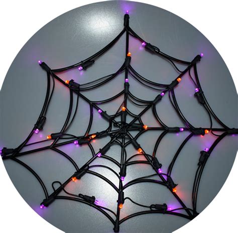 Spider Web Led Light Purple Orange Color Halloween Decorate Lighting