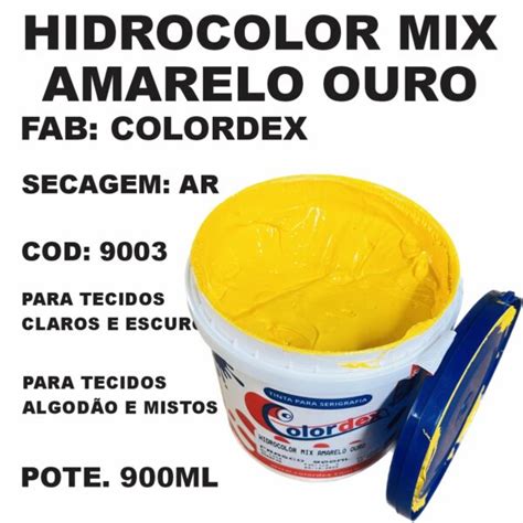 TINTA HIDROCOLOR MIX AMARELO OURO 900ML COLORDEX Serigrafia Na Web