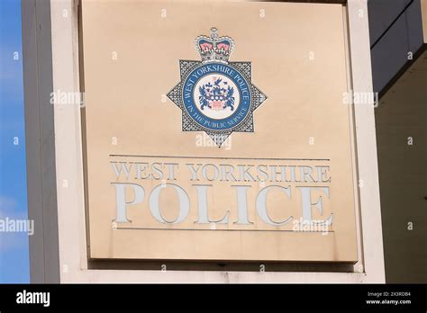 Sign Outside West Yorkshire Police Force Headquarters On Elland Road In