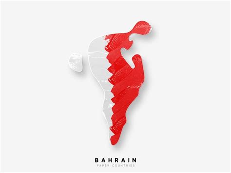 Detaillierte Karte Von Bahrain Mit Landesflagge Gemalt In