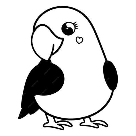 Premium Vector Cute Cartoon Parrot Vector Illustration Isolated On
