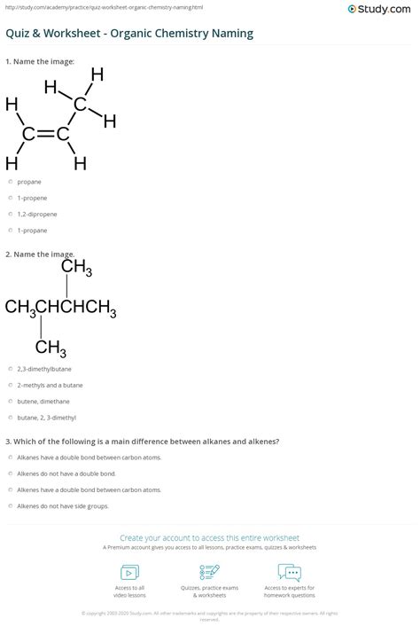 41 Organic Chemistry Nomenclature Worksheet With Answers Worksheet Works