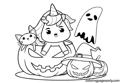 Halloween Unicorn Coloring Pages Coloringpagesonly