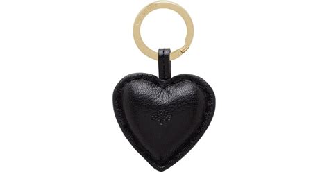 Mulberry Heart Keyring In Black Lyst