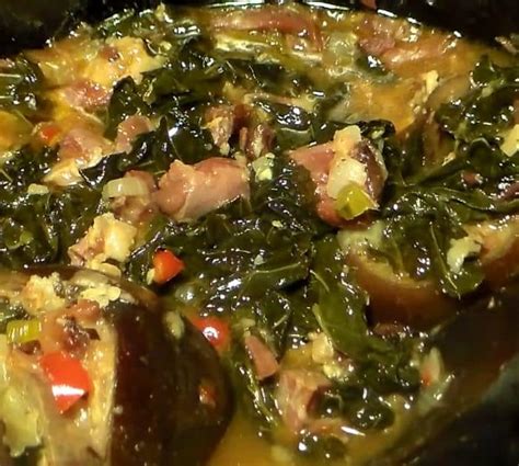 Southern Style Collard Greens With Smoked Ham Hocks Recipe