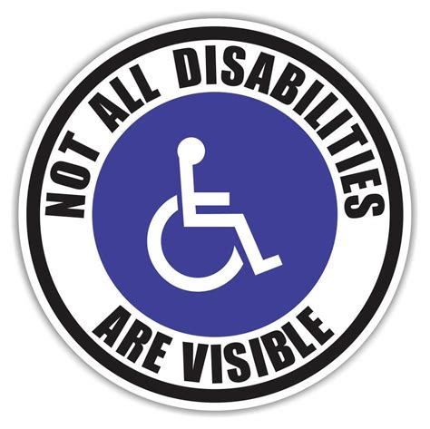 Not All Disabilities Are Visible Vinyl Decal Bumper Sticker Autism Awareness Disable Handicapped