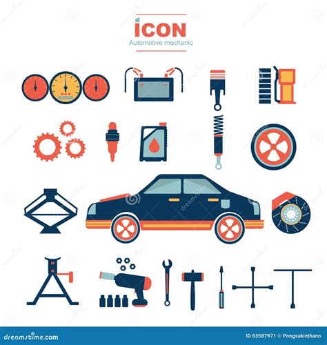 Diseño Automotriz No2 Del Vector Del Mecánico Del Icono Ilustración Del